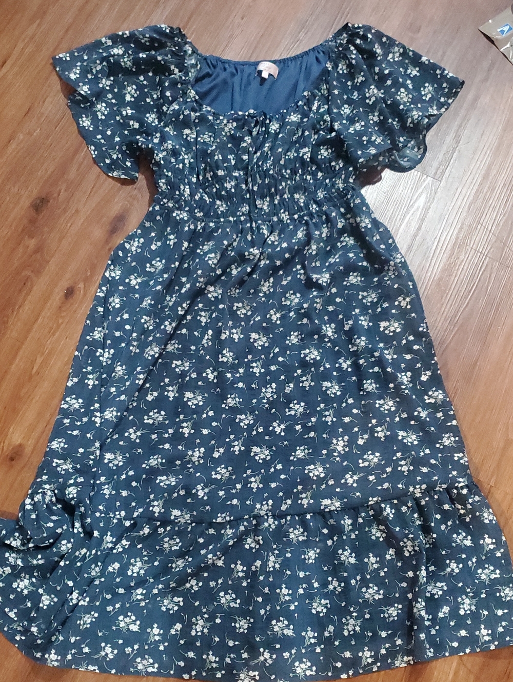 Dizzy Lizzy Navy Blue Floral Ruffle Dress